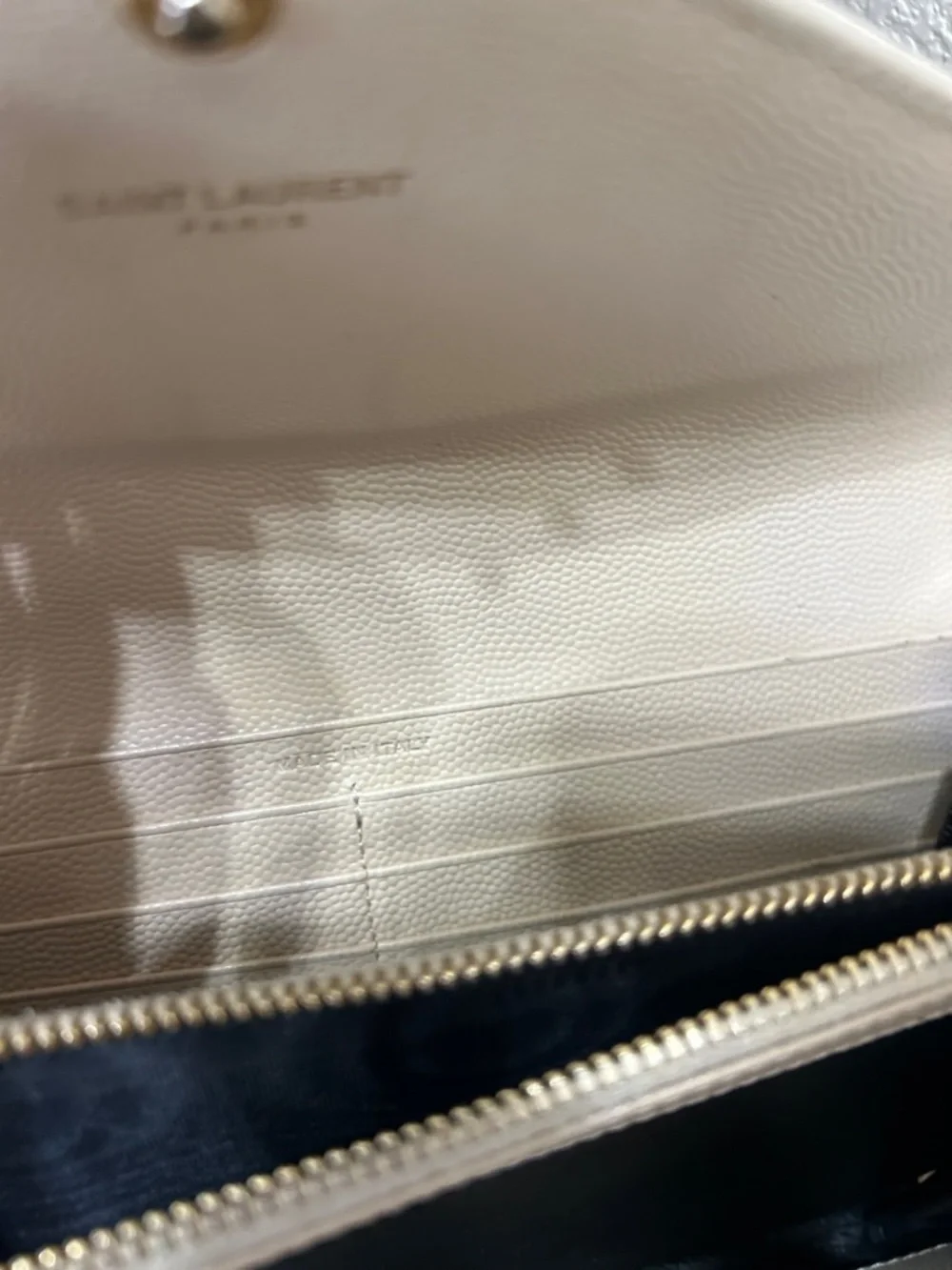 YSL Cassandre Beige Quilted Leather Wallet-on-Chain with Gold YSL Hardware - Picture 7 of 10